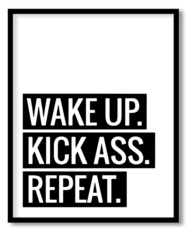 Wake up kick ass repeat