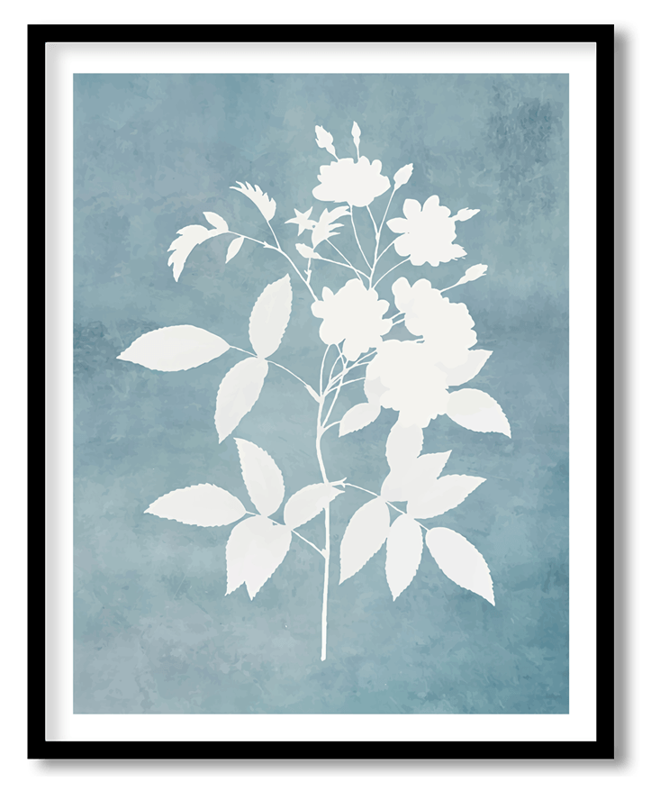 Light blue botanical #27