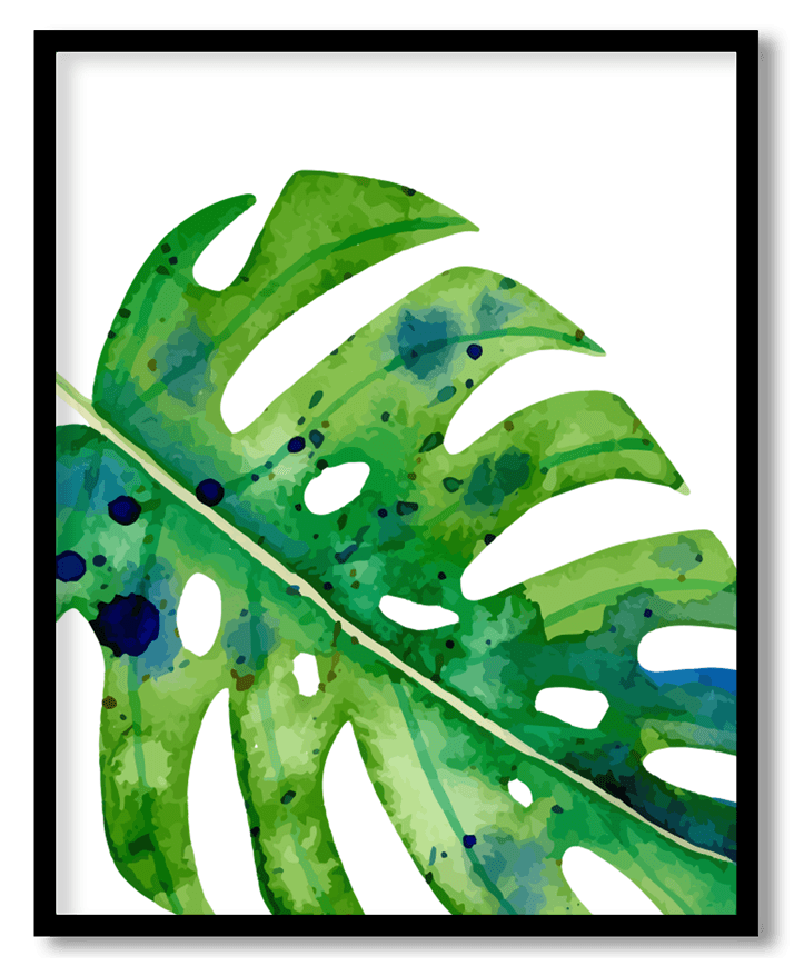 Green watercolor monstera #14