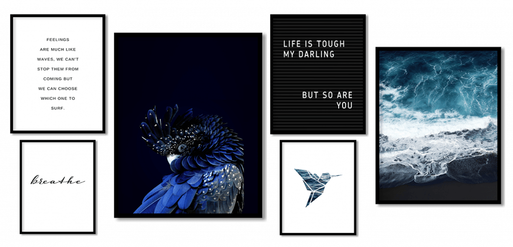 Set of 6 modern scenery seascape life quotes