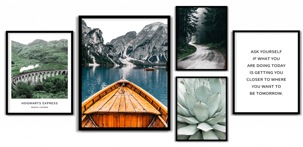 Set of 5 boat lake bridge and quotes