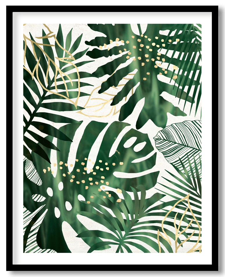 Modern green monstera leaves