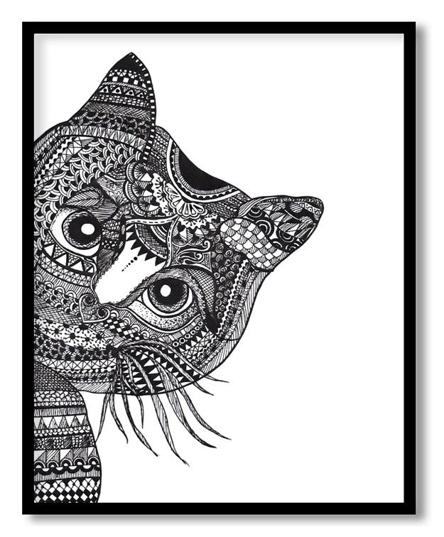 Line drawing cat