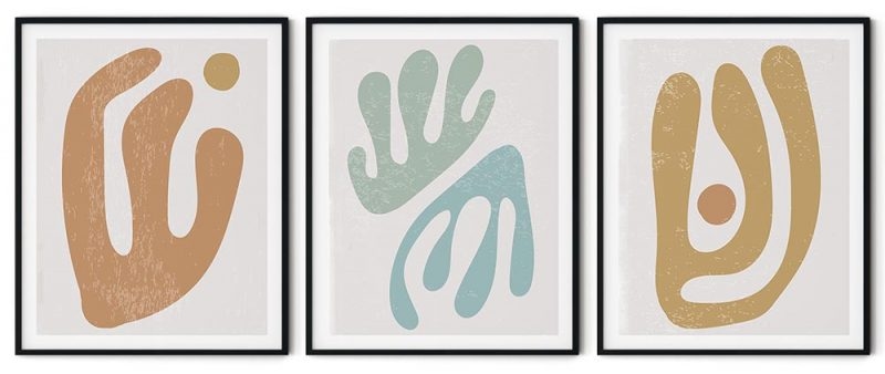 Set of 3 orange green Matisse elements