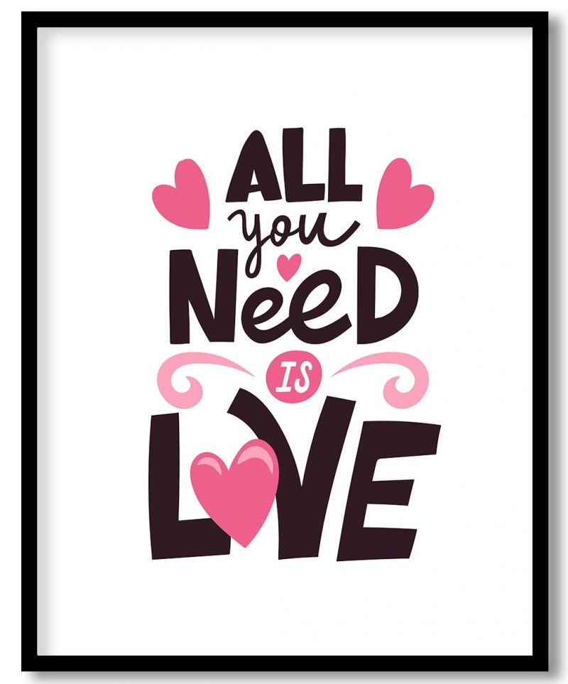 All you need is love - romantic wall art
