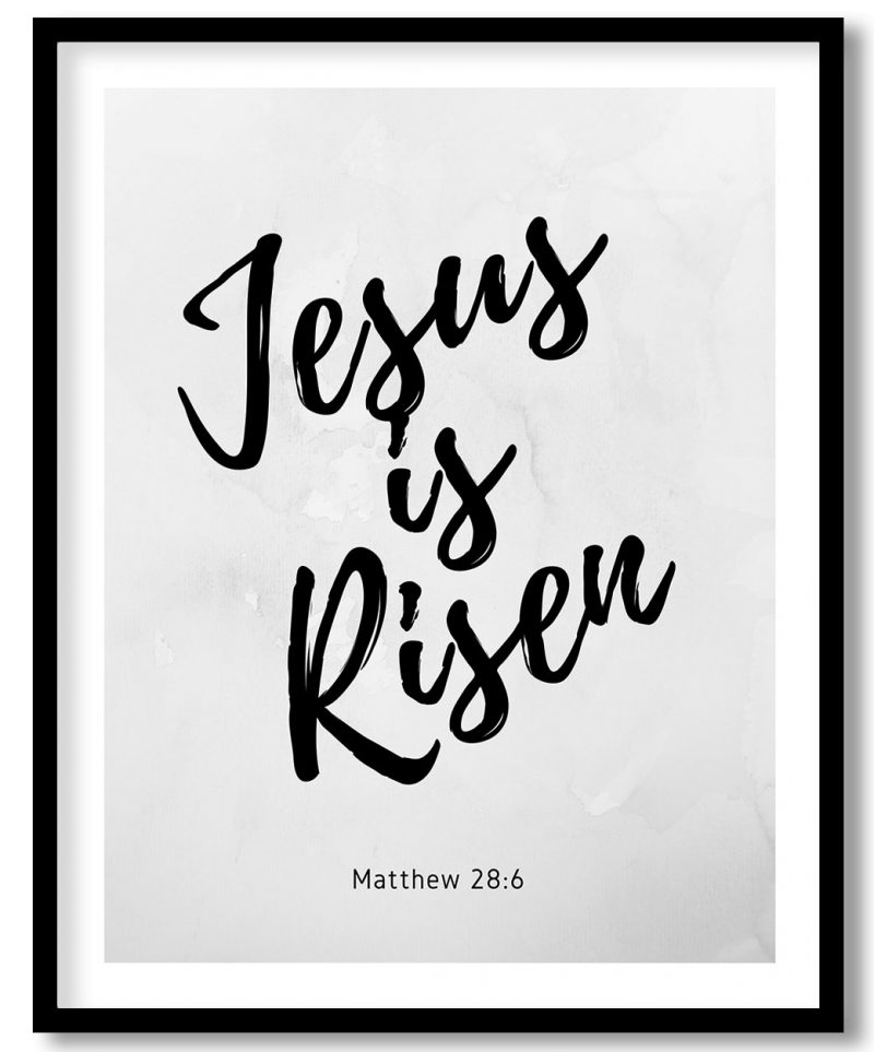 Jesus is Risen Bible Verse Wall Art- Religious Wall art and decor