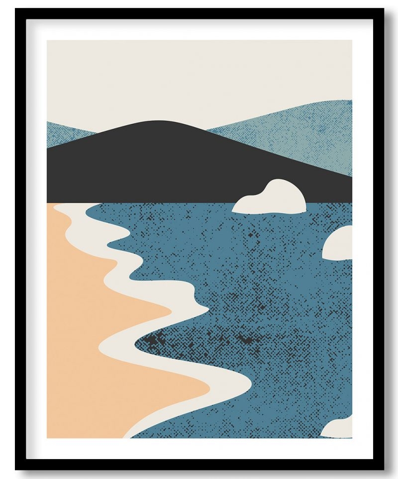 Abstract colourful mountain sea