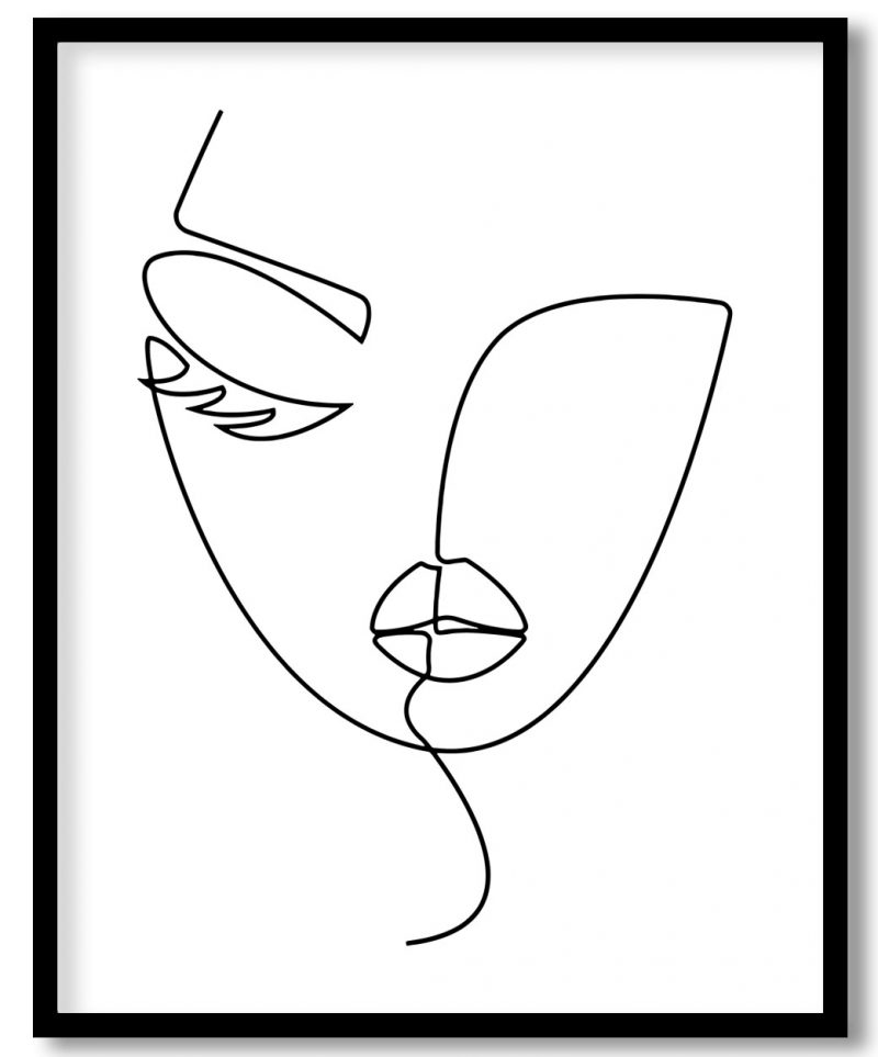 Abstract line drawing Face