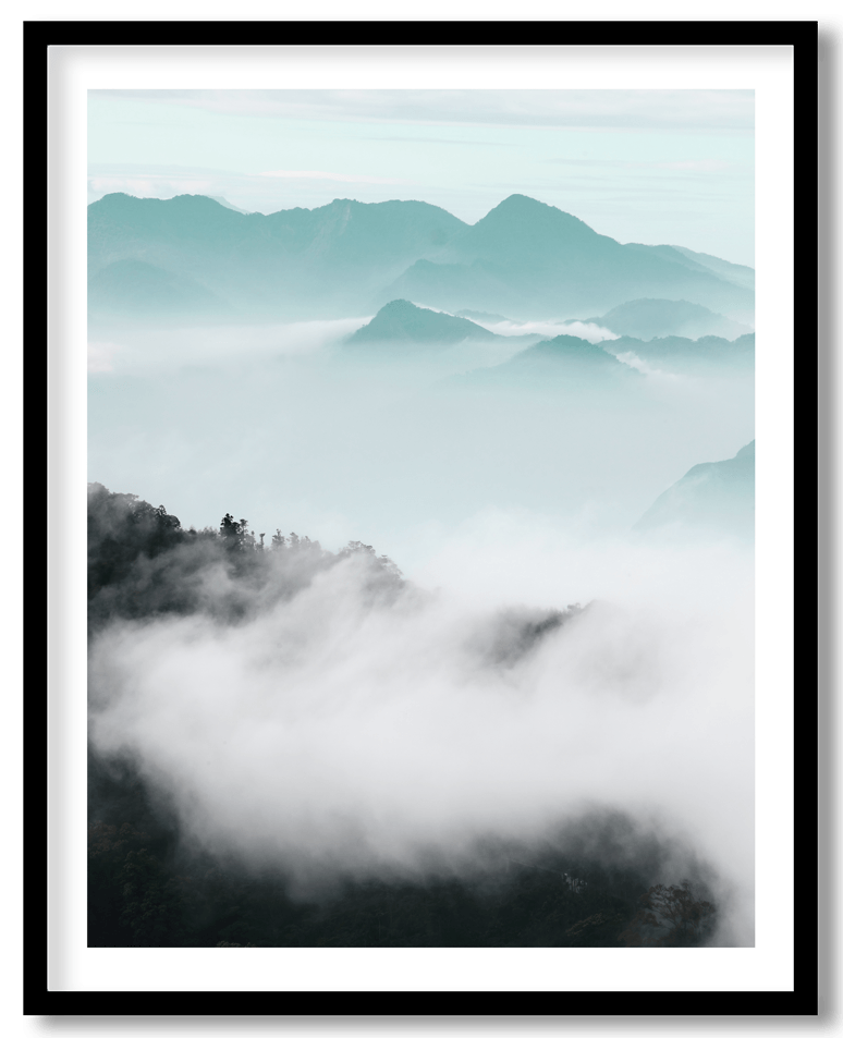 Colorful foggy mountain