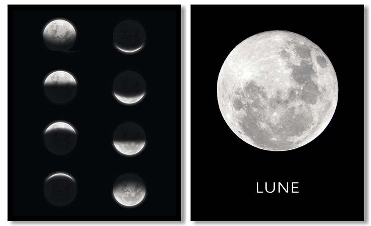 Set of 2 moon phases