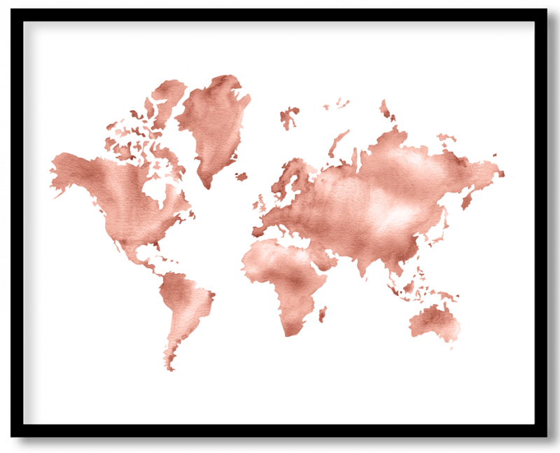 Watercolor world map