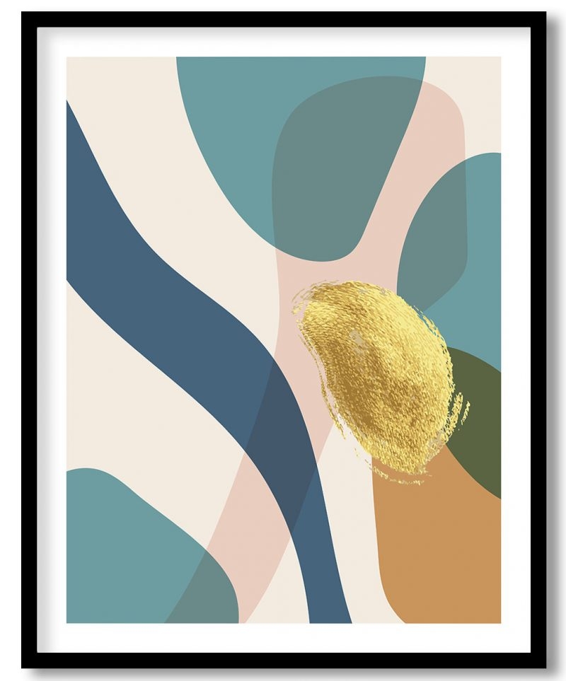 Mongrel colorful gold modern abstract #60