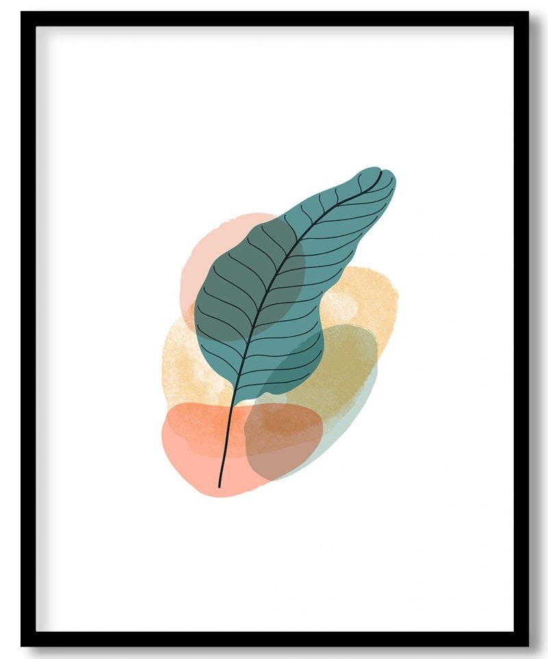 Minimalistic green contemporary leaf