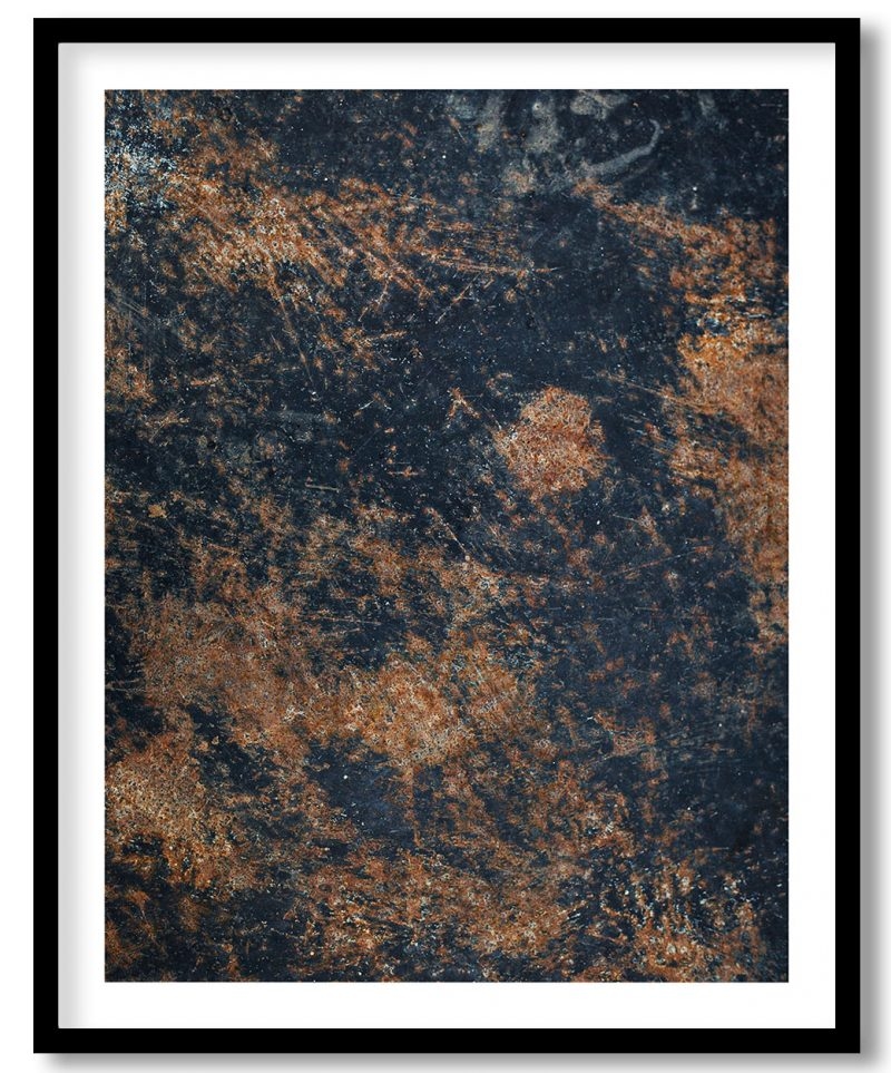 Blue abstract grazed grunze contemporary art