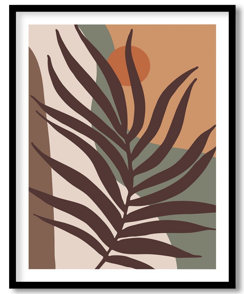 Boho brown leaf silhouette