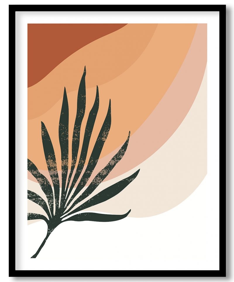 Abstract aesthetic distressed green frond