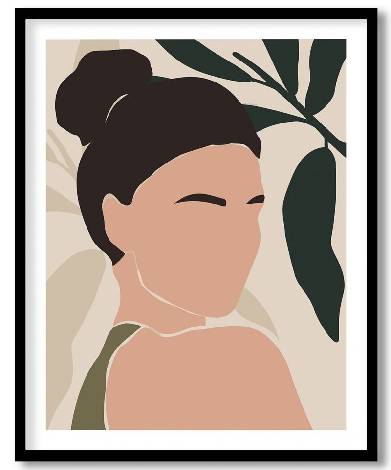 Abstract boho woman face figure #102