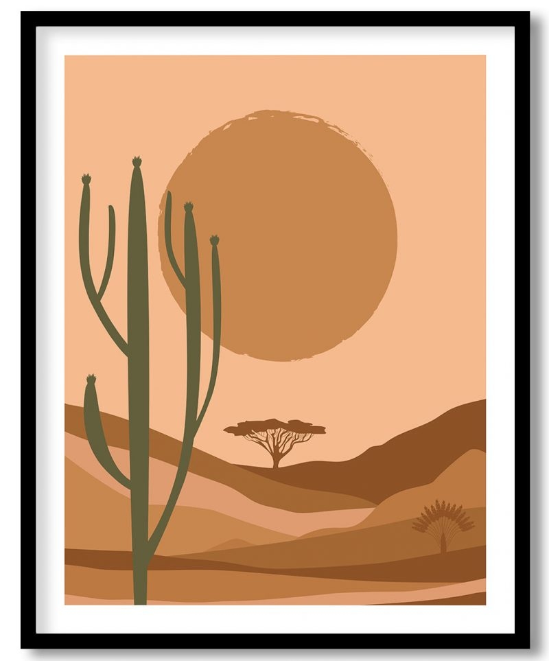 Boho catctus desert landscape