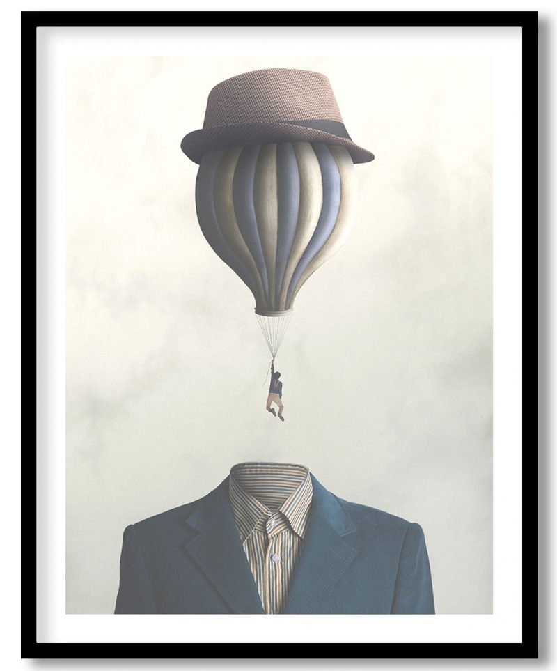 Fantasy flying head out of his body