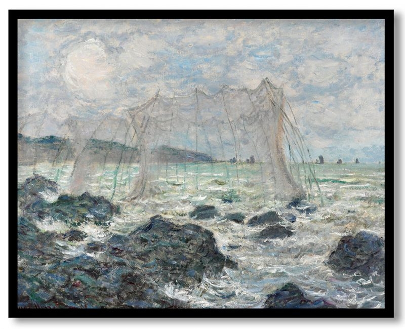 Fishing nets at pourville by Claude Monet (1882)