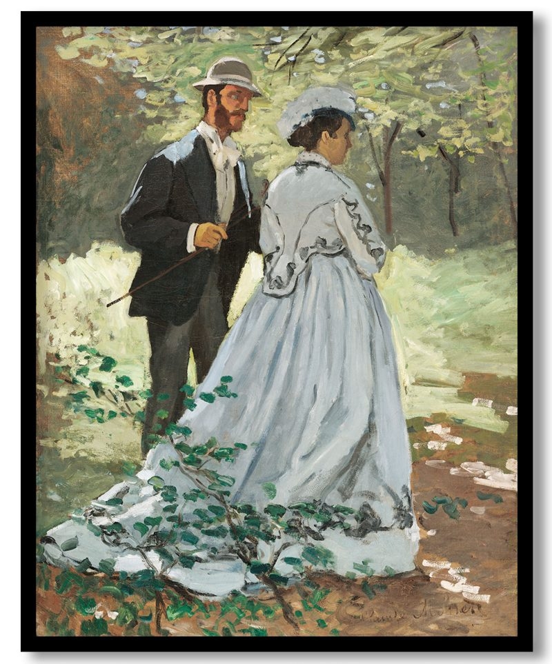 The strollers (Study for luncheon on the grass) by Claude Monet (1865)