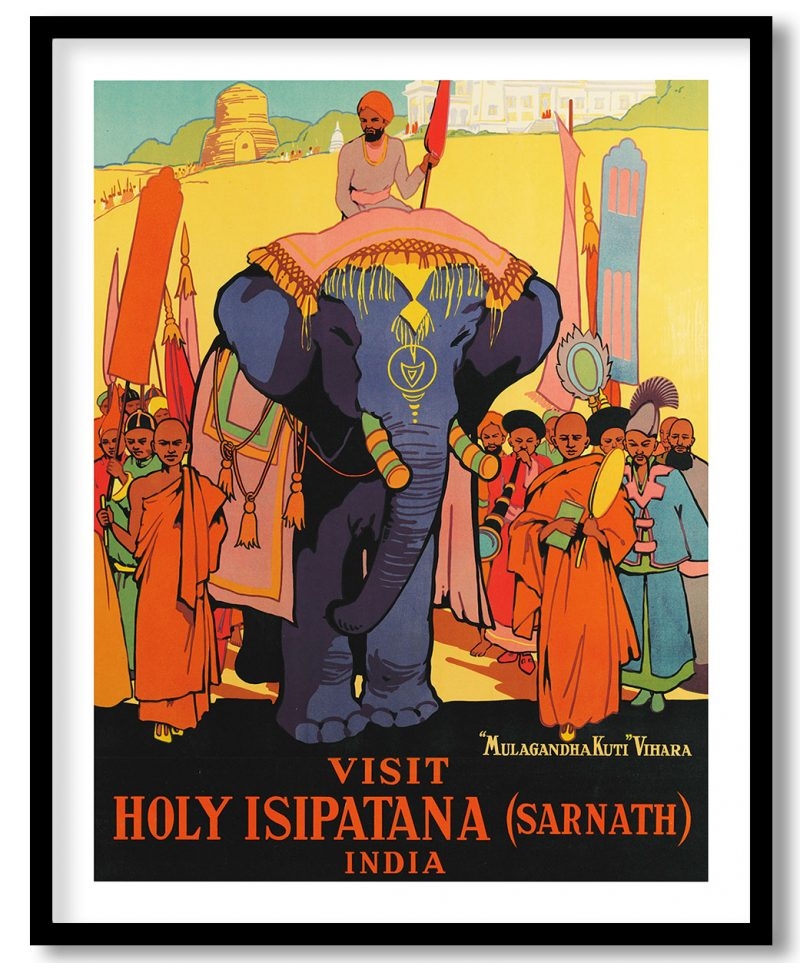 Sarnath, Uttar Pradesh, India - Vintage travel poster
