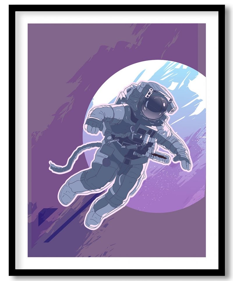 Abstract astronaut in space