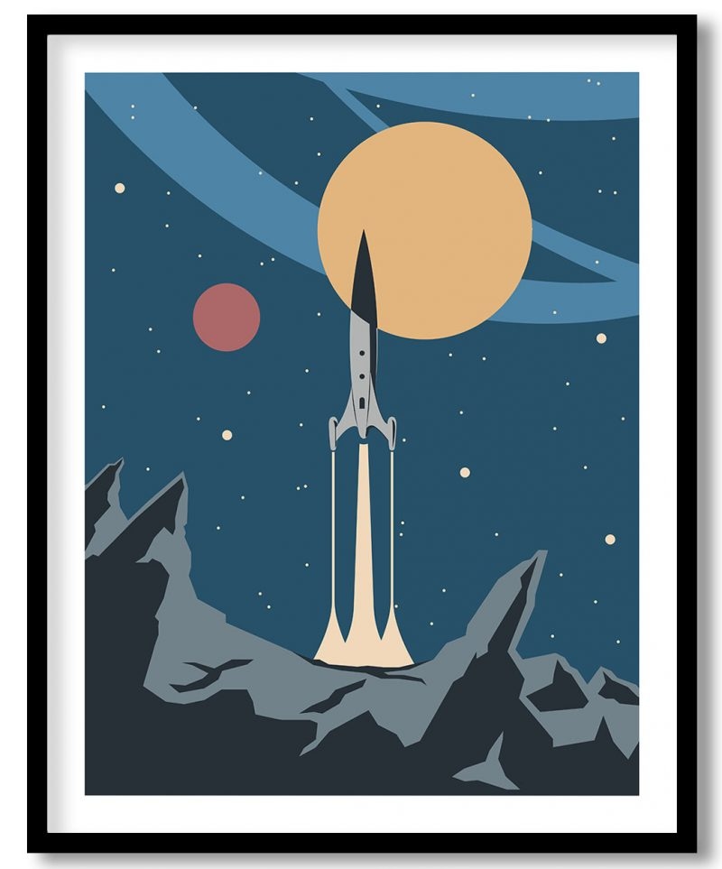 Retro future space exploration poster #80