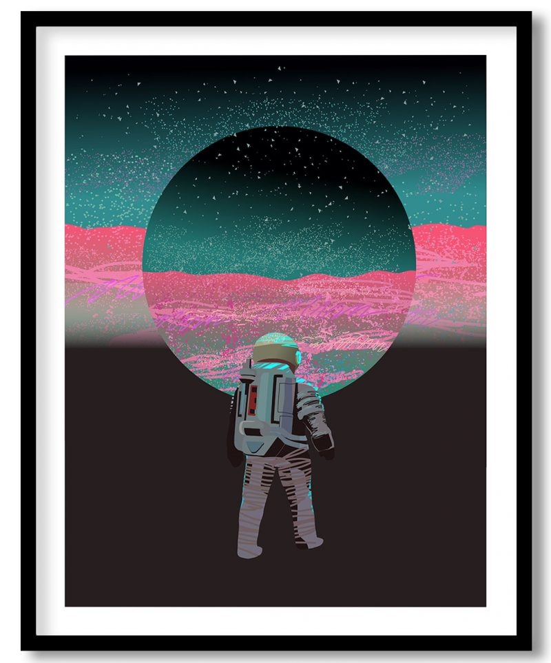 Space cosmonaut galaxy poster