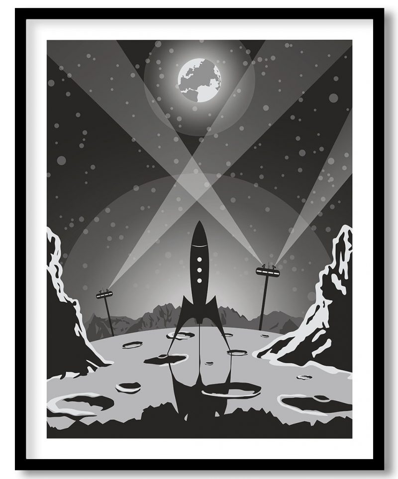 Retro futuristic space poster #222