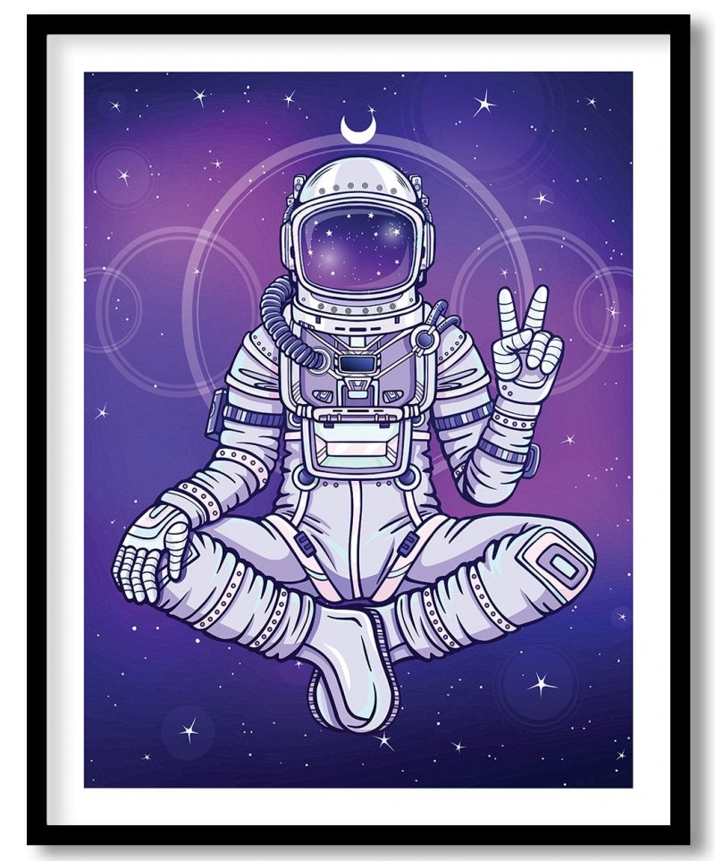 Sitted animated astronaut