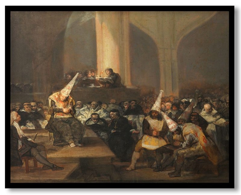 The inquisition tribunal by Francisco Goya (1812-19)
