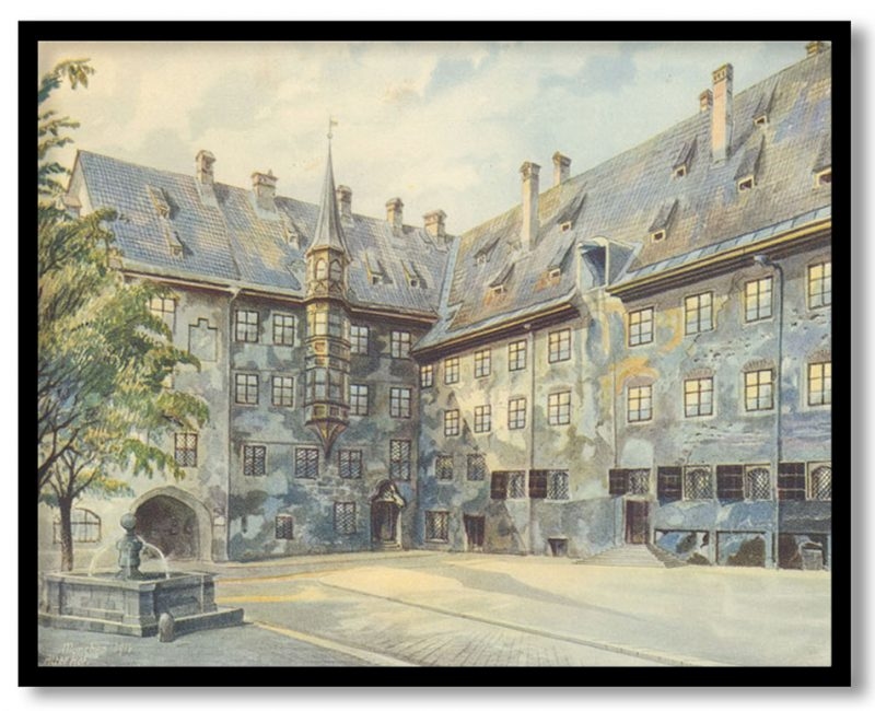 Old courtyard house in munich by Adolf Hitler