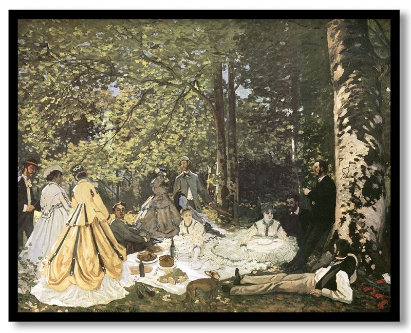 Luncheon on the grass (Study) by Claude Monet (1865)