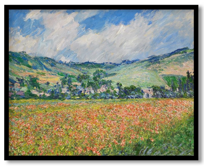 Poppy field at giverny by Claude Monet (1885)
