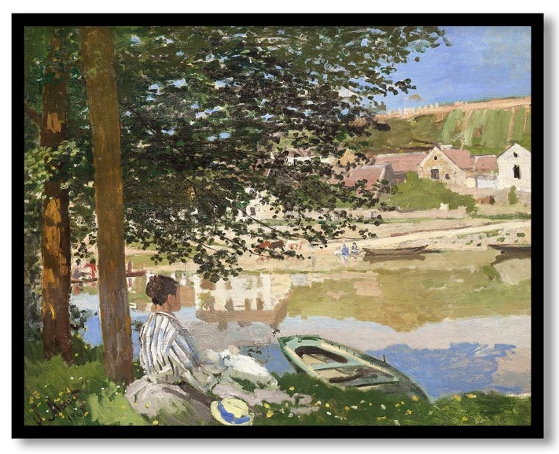 River scene at bennecourt by Claude Monet (1868)