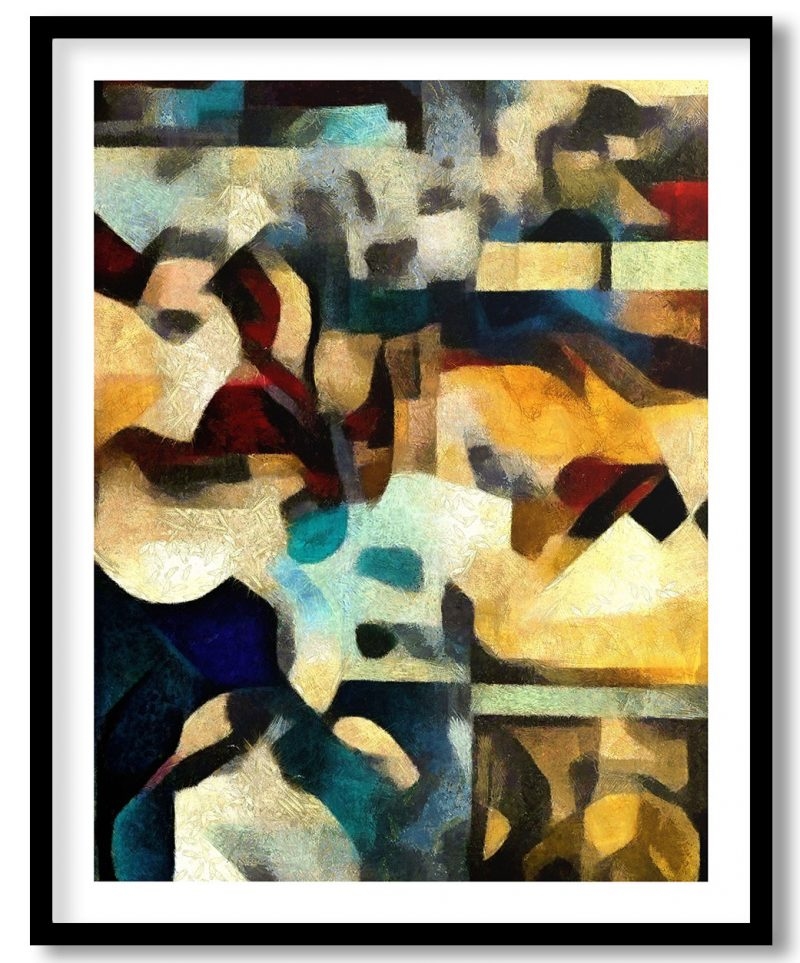 Messed objects still life concept abstract painting