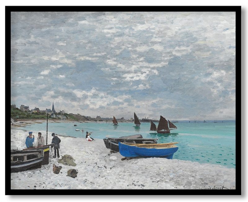 The beach at sainte adresse by Claude Monet (1867)