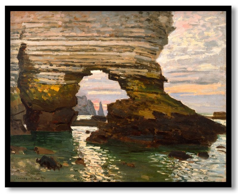 The porte d amont etretat by Claude Monet (1873)