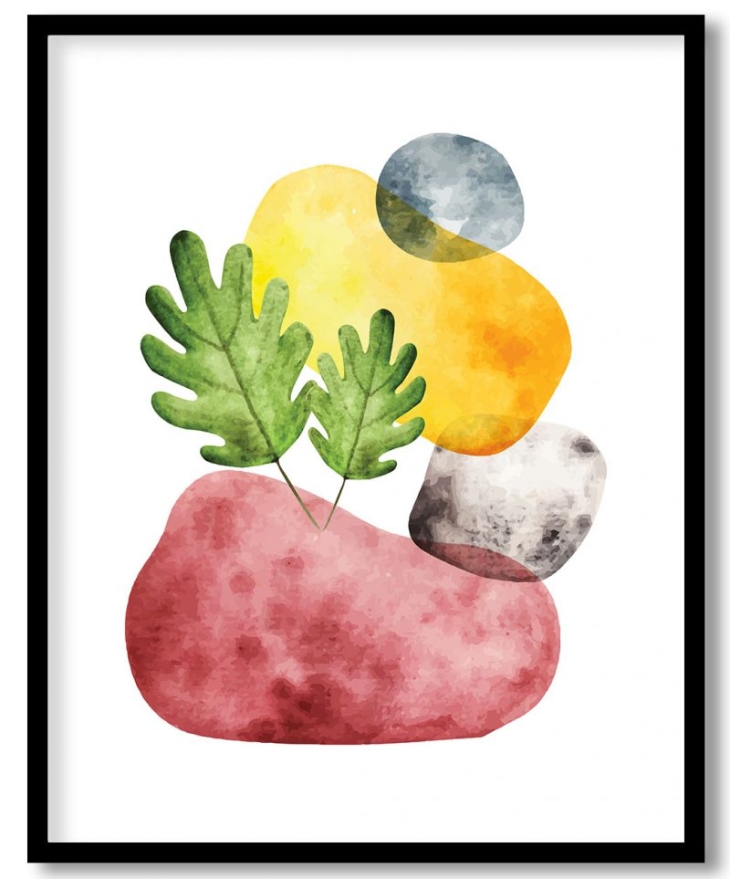 Abstract minimalistic botanical rock figures