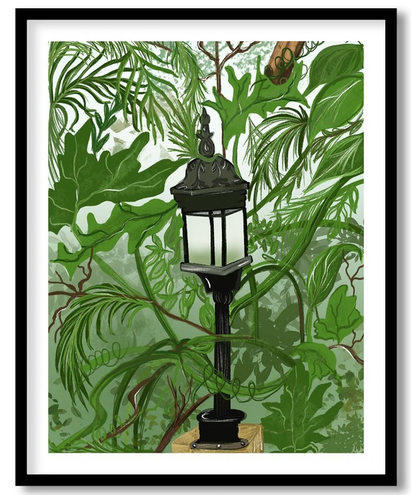 Abstract green garden painting