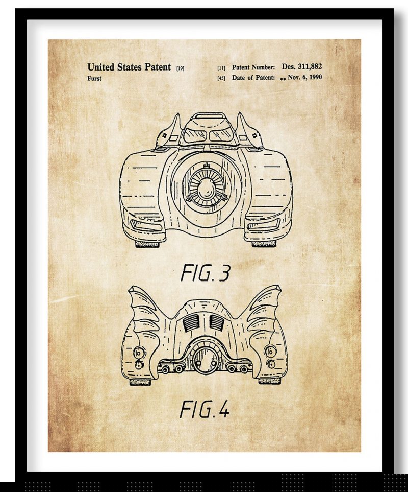 Batman batmobile front and rear view 1990 vintage