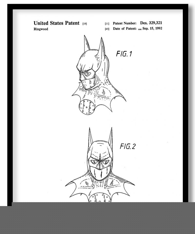 Batman headdress front elevational view 1992