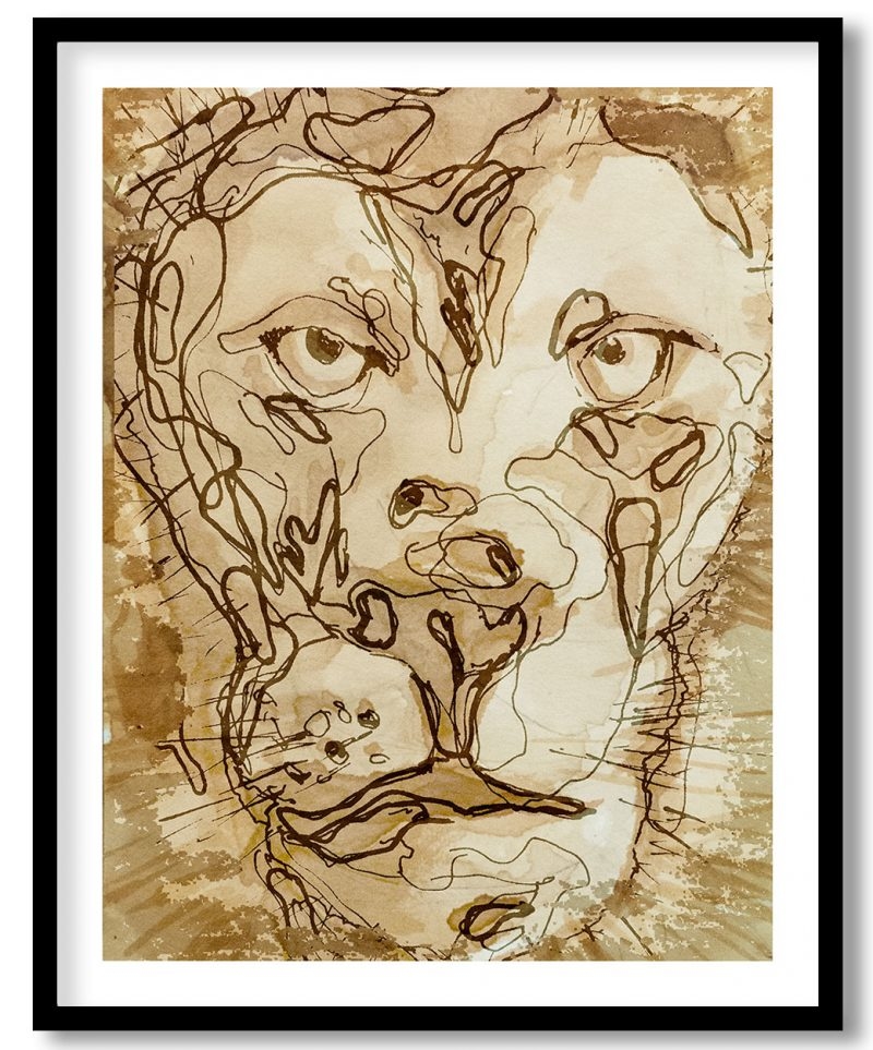 Abstract line tiger painting