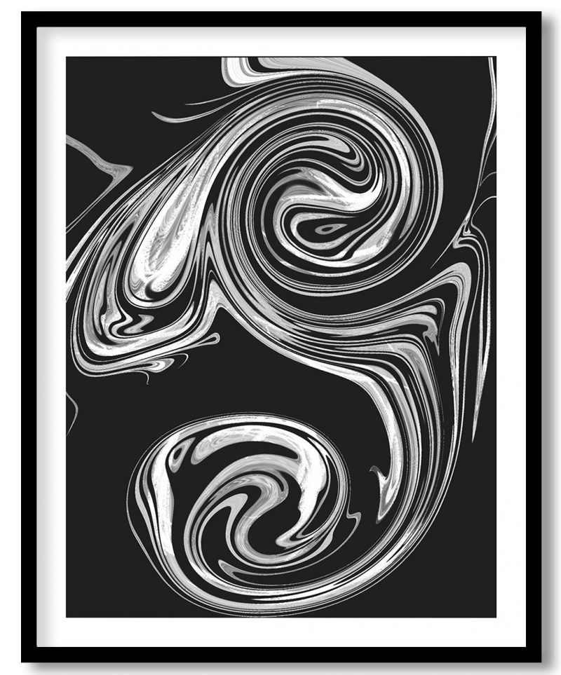 Black squirrel abstract painting