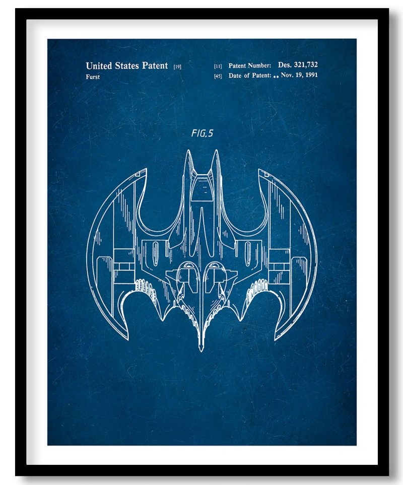 Batman aerial toy bottom plan view 1991 blueprint