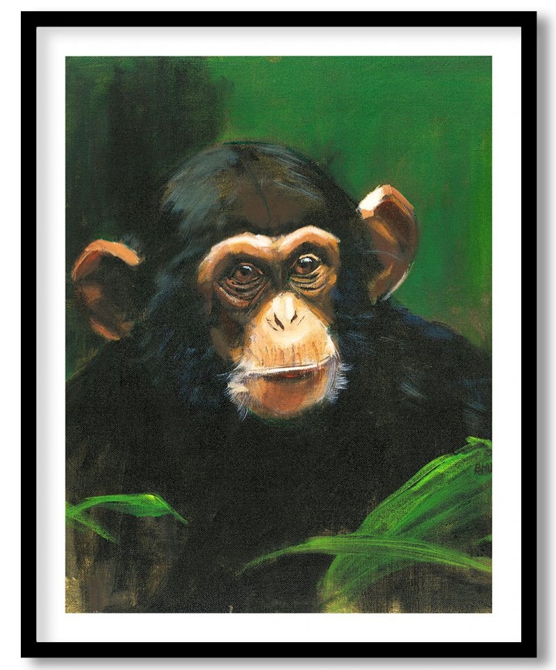 Monkey in forest painting