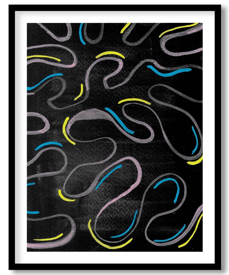 Abstract black strand painting