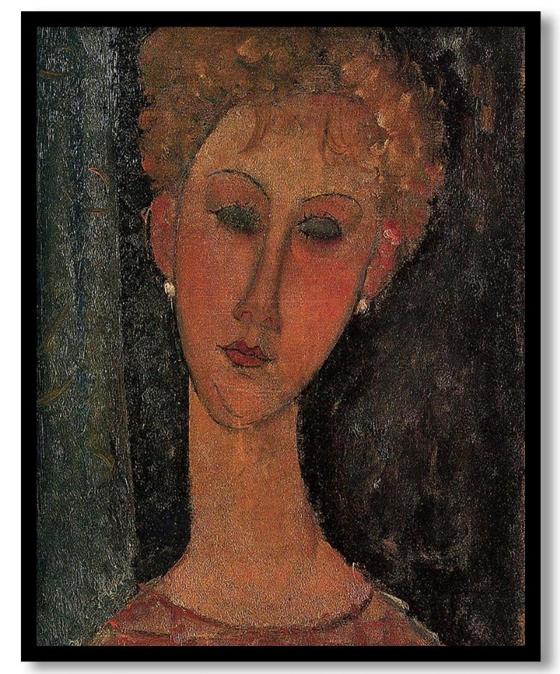 A blond wearing earrings by Amedeo Modigliani (1916)