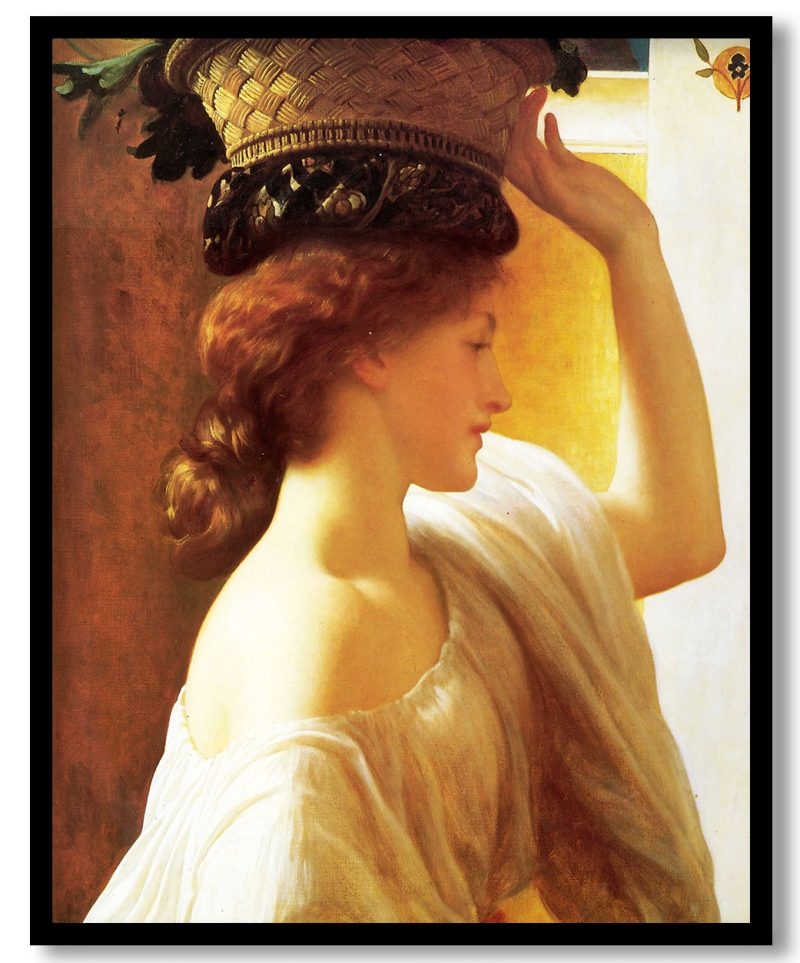 A girl with a basket of by Frederic Leighton